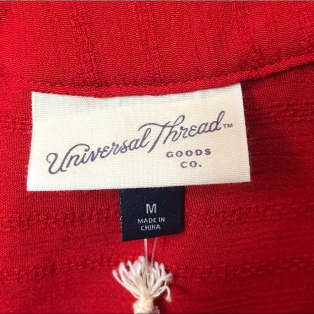 Universal Thread Ripe Red V Neck Ruffle Sleeve Blouse Medium - Picture 7 of 11